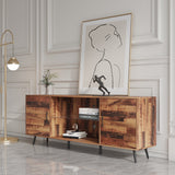 TV Stand Mid-Century Wood Modern Entertainment Center Adjustable Storage Cabinet TV Console for Living Room