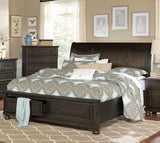 California King Size Platform Bed with Footboard Storage Sleigh Bed