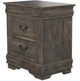 ACME Louis Philippe Nightstand in Antique Gray