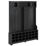 Modern Style Multiple Functions Hallway Coat Rack with Metal Black Hooks