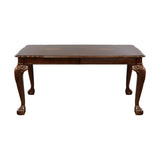 Dark Cherry Finish Formal Dining 5pc Set Table with Extension Leaf and 4x Side Chairs Upholstered Seat Traditional Design Furniture