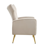 Modern Velvet Accent Chair with Arms, Wingback Reading Chair