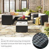 Patio Furniture Sets, 8-Piece Patio Wicker Corner Sofa with Cushions, Ottoman and Coffee Table