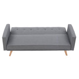 Dark Grey Double Corner Folding Sofa Bed, Two Throw Pillows