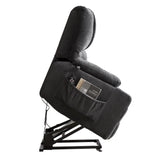 Large size Electric Power Lift Recliner Chair Sofa for Elderly, 8 point vibration Massage and lumber heat, Remote Control, 2 Side Pockets and Cup Holders, cozy fabric overstuffed arm, heavy duty 230LB