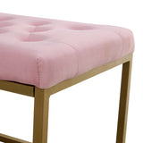 Velvet Shoe Changing Stool, Footstool, Square Cushion Foot Stool, Sofa stool, Rest stool,Low Stool .Step Stool, Small Footrest .Suitable for Clothes Shop,Living Room, Porch, Fitting Room.Pink Bench