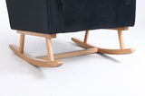 Mid Century Modern Velvet Upholstered Rocking Chair Padded Seat for Living Room Bedroom