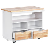 Kitchen Island Cart With 2 Drawers