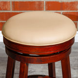 24" Counter Stool, Natural Finish, Saddle Leather Seat