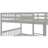 Full Over Full Bunk Bed with Trundle, Convertible to 2 Full Size Platform Bed