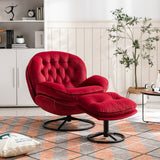 Accent chair  TV Chair Living room Chair with Ottoman- DARK RED