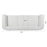 84.65" Rolled Arm Chesterfield 3 Seater Sofa