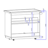 Kitchen Island Cart With 2 Drawers