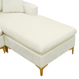 Cream Sectional Sofa with Ottoman