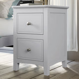 White Solid Wood 3 Pieces Full Bedroom Sets （Full Bed + end table +dresser)
