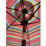Outdoor Patio 8.6-Feet Market Table Umbrella with Push Button Tilt and Crank, Red Stripes[Umbrella Base is not Included]