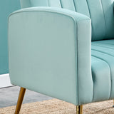 Modern Velvet Accent Chair with Arms, Wingback Reading Chair
