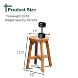 Acacia Wood Stool Round Top Chairs Best Ideas End Tables For Sofas Sub-stool for Living Room Bedside Strong Weight Capacity Upto 350 LBS, Natural Color