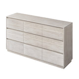 Modern Style Soild Wood 9-Drawer Dresser for Bedroom - Stone Gray