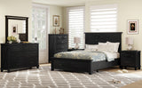Rustic Farmhouse Style 6 Pieces Bedroom Sets Blackwash Queen Bed with 2 Drawers, Nightstand*2, Chest, Dresser and Mirror, Coffee