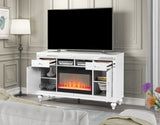 Sterling TV Stand With Electric Fireplace in White