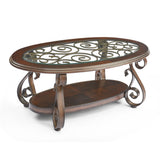 Coffee Table with Glass Table Top and Powder Coat Finish Metal Legs