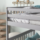 Full Over Full Bunk Bed with 2 Drawers and Staircase