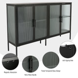 Accent 4 Glass Doors Buffet Storage Cabinet