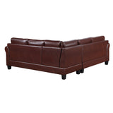 Brown Mid-Century Sectional Corner Sofa L-shape