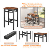 Bar table set 5PC dining table set with high stools,