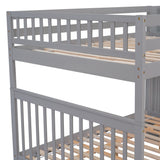 Full Over Full Bunk Bed with 2 Drawers and Staircase