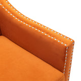 COOLMORE  accent armchair living room chair  with nailheads and solid wood legs