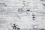 Ebony Tracks Gray and Black Polyester Area Rug  5x8