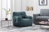 Soft Tufted Foam Bean Bag Chair With Teddy Fabric Green