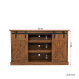 Farmhouse Sliding Barn Door TV Stand for TV up to 65 Inch Flat Screen Media Console Table Storage Cabinet Wood Entertainment Center Sturdy Ranch Rustic Style