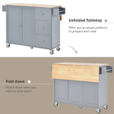 Grey Rolling Mobile Kitchen Island cart