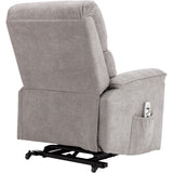 Power Lift Chair with Massage and Heating Function Soft Fabric Upholstery Recliner for Living Room,Light Gray