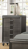 King 6 PC LED Bedroom set made with Gunmetal Copper finish