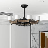 Matte Black Ceiling Fans With Remote Control 8 lights