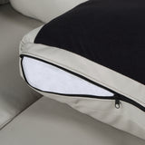 Orisfur. Mid-Century Sectional Corner Sofa L-shape Couch with Scroll Arms & Rivet Ornament for Large Space Dorm Apartment