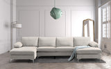 RELAX LOUNGE Convertible Sectional Sofa Light Grey Fabric