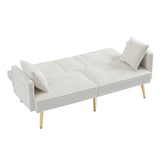 Cream White  VELVET SOFA BED