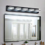 LED Modern Black Vanity Lights, 5-Lights Acrylic Matte Black Bathroom Vanity Lights Over Mirror