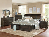 California King Size Platform Bed with Footboard Storage Sleigh Bed