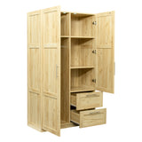 High wardrobe with 2 doors, 2 drawers and 5 storage spaces