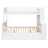 Twin over Full Bunk Bed with Trundle and Shelves