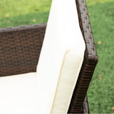 Patio Dining Set Outdoor Space Saving Rattan Chairs with Glass Table Patio Furniture Sets Cushioned Seating and Back Sectional Conversation Set