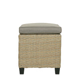 6 Piece Outdoor Rattan Wicker Set Patio Garden Backyard Sofa, Chair, Stools and Table