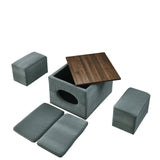 [Video] Welike Waterproof, oil-proof, scratch-proof 25"W Modern design hollow storage ottoman, upholstery, coffee table, two small footstools, easy storage and wide use
