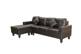 Sectional Sofa Set for Living Room with L Shape  Chaise Lounge ,cup holder and  Left or Right Hand Chaise  Modern 4 Seat (BLACK)